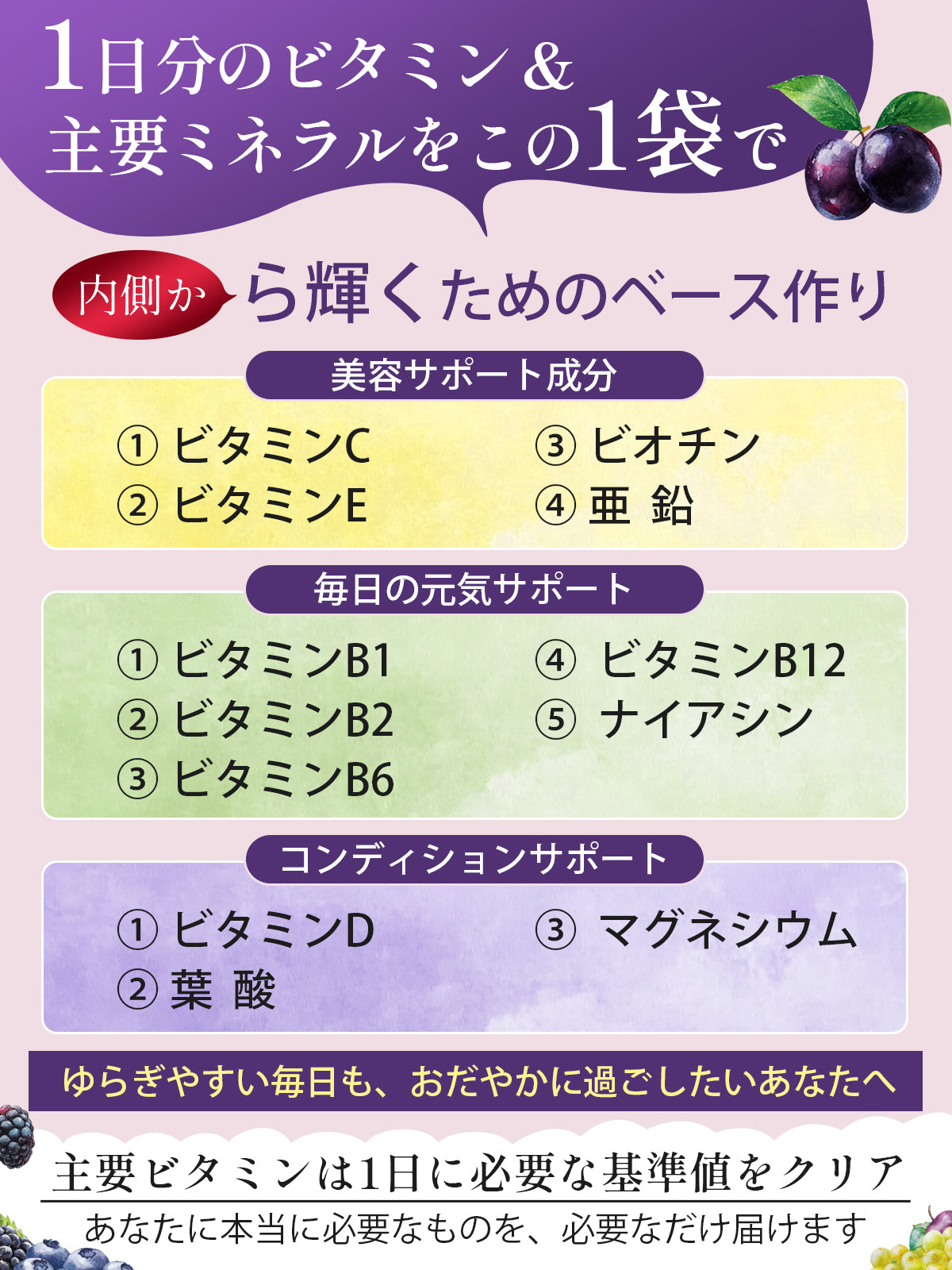 Vanoble 鉄分 サプリ 25mg 葉酸 ヘム鉄 亜鉛 マルチビタミン 乳酸菌 マグネシウム 女性 男性 妊活 GMP認定工場 無添加 90粒