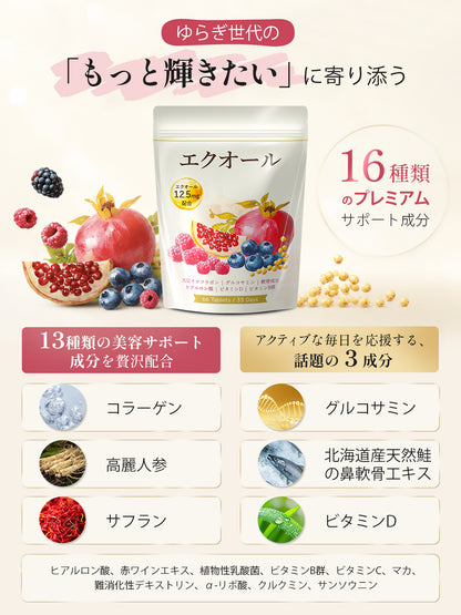 エクオール12.5mg＋大豆イソフラボン30mg サプリメント