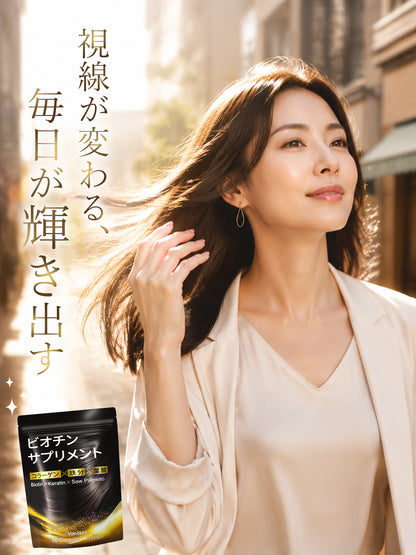 ビオチン500μg＋ケラチン100mg サプリメント