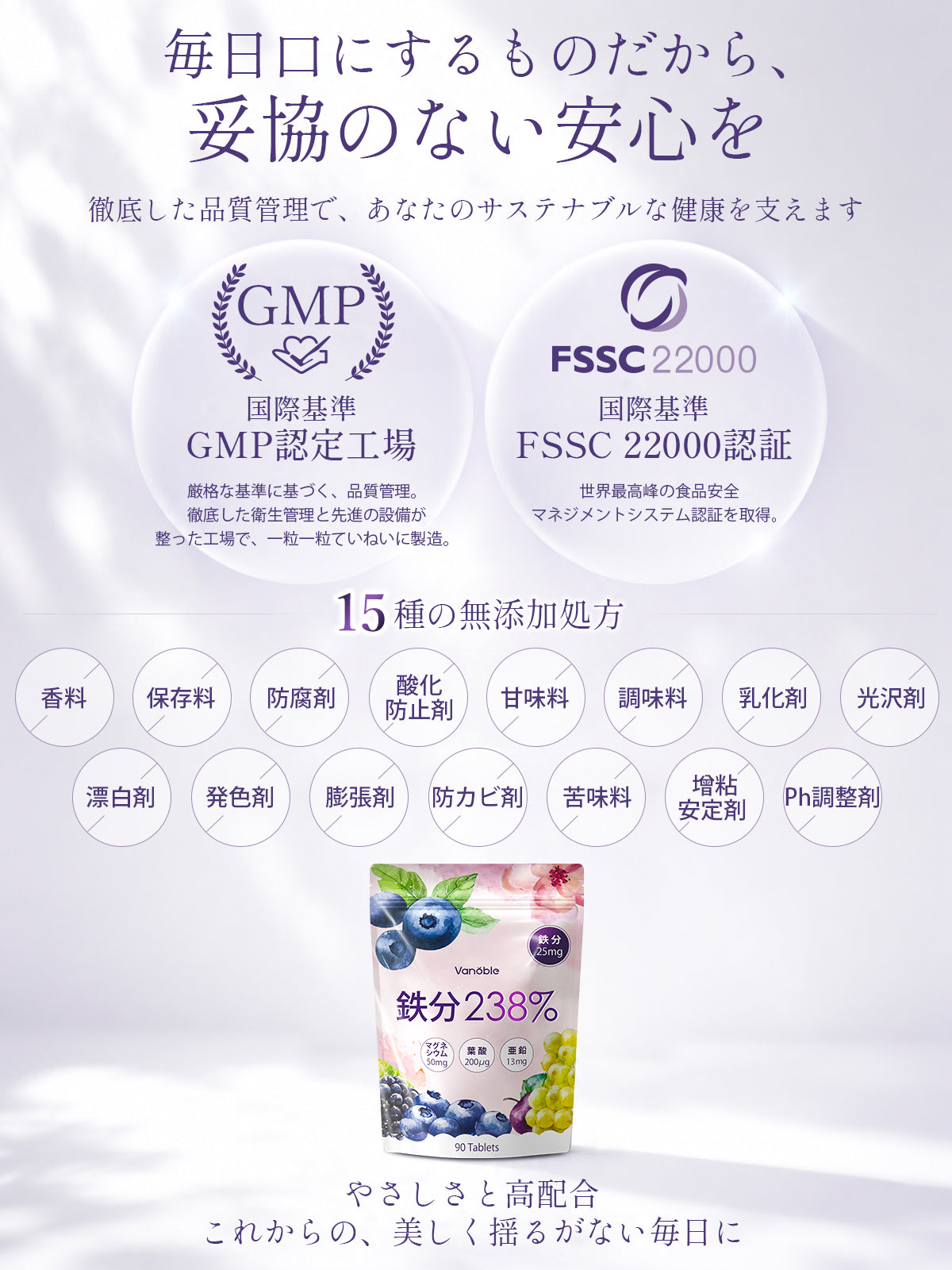 鉄25mg＋亜鉛13mg サプリメント